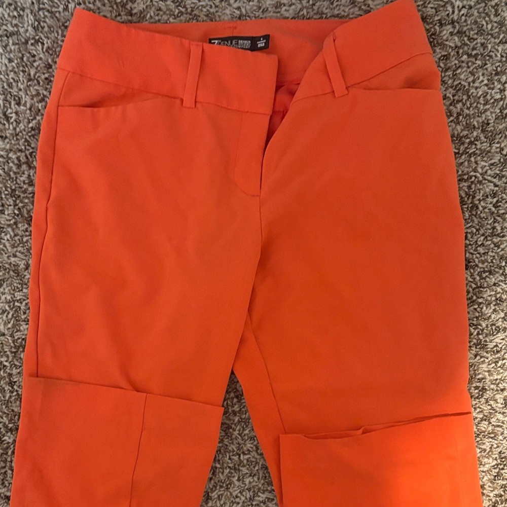 Orange Straight-Leg Pants